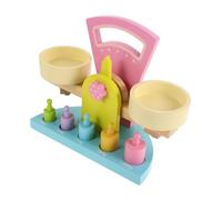 Kisangel Báscula De Enseñanza De Matemáticas Balanza De Matemáticas para Preescolar Balanza De Conteo Hecha A Mano Balanza De Matemáticas para Aula Ayuda para Contar Madera