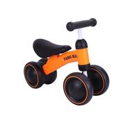 Kisangel Bicicleta Para Ñiño Sin Pedales De 4 Ruedas Naranjas Antideslizantes, Andador Para Niños, Diseño Antivuelco y Resistente, Para Aprendizaje y Desarrollo Psicomotor, Niños Pequeños