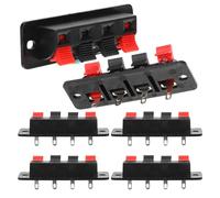 Kisangel Bloque de Regleta de Terminales Resorte 6 Piezas para Altavoces Estéreo Conector de Terminal de Cable Duradero Rojo y Negro Placa de Conexión para Audio Hogar Fácil Instalación