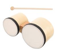 Kisangel Bongó de Percusión de Madera para Adultos, 4 y 5 Pulgadas, Instrumento Musical Portátil Beige, Juego Tradicional de Bongós para Educación Temprana y Desarrollo Motor