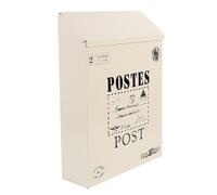 Kisangel Buzón Vintage de Pared Cerradura y Llave Caja de Metal Color Beige Buzón de Sugerencias y Cartas Gran Capacidad Adecuado para Hogar y Oficina