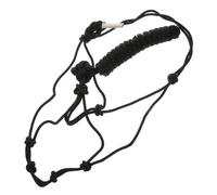 Kisangel Cabestro para Caballos Sin Bocado De Cuerda Trenzada Negra, Halter Resistente De Poliéster, Equipo De Equitación Ligero y Portátil para Montura y Entrenamiento Al Aire Libre