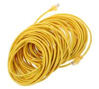 Kisangel Cable Ethernet Cat 5e de Alta Velocidad 20 Metros Amarillo para Computadora y Router Cable de Red Informática Conector Rj45 de Internet Fiable y Versátil