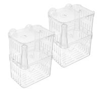 Kisangel Caja De 2 Piezas para Cría De Peces Jóvenes Pecera Refugio para Camarones Acuario Caja De Cría De Peces Tanque De Cría para Peces Jaula De Cría De Guppy Alimentador