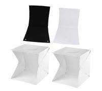 Kisangel Caja de Luz Portátil para Fotografía 30 CM con Luz LED Suave 2 Fondos de Tela Negro y Blanco para Objetos Pequeños Joyas y Cosméticos