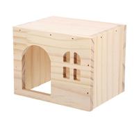 Kisangel Caja de Madera para Hámster Plataforma de Alimentación para Escondite de Conejillos de Indias Refugio para Animales Pequeños C-2