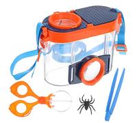 Kisangel Caja de Observación de Insectos con Doble Ampliación Ventilada y Portátil con Correa para Exploración al Aire Kit Infantil para Observar Mariposas y Bichos