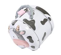 Kisangel Caja Hucha Metálica con Cerradura Diseño Vaca Leche Alcancía Infantil Decorativa para y Regalo Cumpleaños