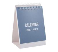 Kisangel Calendario de escritorio 2026-2027: Mini calendario mensual desplegable - Bloc de almanaque de pie con encuadernación en espiral - Planificador de oficina minimalista para escritorios de
