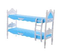 Kisangel Cama de muñeca Princesa Accesorios muñecas Accesorios para casa de muñecas Cama para Cama de Princesa Juguete Educativo Camas de muñecas litera de muñecas el plastico Blue