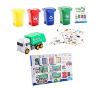 Kisangel Camión de Basura Clasificador Educativo para Niños Juguete Cognitivo Tarjetas de Clasificación para Aprendizaje Juego Divertido de Saneamiento