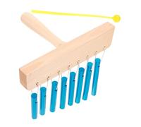 Kisangel Campana de Viento de 8 Notas para Niños, Instrumento de Percusión con Palo, Campanas de Barra de Sobremesa de Aluminio Sólido en Azul, Adecuado para Educación Musical y Principiantes