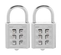 Kisangel Candado de Combinación Portátil 2 Piezas, Código de 6 Botones Braille, Aleación de Zinc Resistente Intemperie, sin Llave para Maletas, Mochilas y Casilleros, Bloqueo Táctil