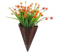Kisangel Cesta Colgante de Flores Artificiales para Puerta Rattan Durable Decoración Colorida para Interiores y Exteriores para Salón Oficina y Festivales