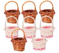 Kisangel Cestas de Flores Decorativas de plástico 10 Unidades con Encaje para diseño paisajístico y Espacio habitable, Ligeras y Creativas Color Aleatorio