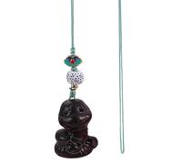 Kisangel Colgante de Serpiente 2025 Tallado en Madera de Wengué, Adorno Artesanal Cadena para Teléfono, Decoración del Zodíaco Chino para Festival y Personalización de Accesorios
