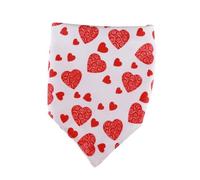 Kisangel Collar Triangular para Perros Medianos y Grandes Babero Doble Capa Diseño de Corazón Rojo para San Valentín Decoración para Collares de Mascotas y Protección de Saliva