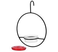 Kisangel Comedero para Colibríes Metálico Pequeño Colgante Gancho, Recipiente para Alimentación de Agua para Pájaros de Jardín, Adecuado para Exterior y Decoración de Jardín