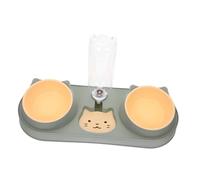 Kisangel Comedero y Bebedero Doble para Perros y Gatos con Dispensador Automático de Agua Plástico Duradero Diseño Estable y Seguro para Mascotas y Regalo Práctico