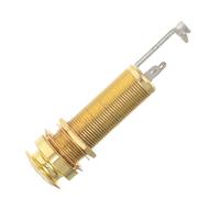 Kisangel Conector Jack Metálico Dorado para Guitarra Eléctrica, Conector de Salida Roscado de 6,35 Mm, Accesorio Estéreo Resistente para Instalación Segura en Conciertos y Grabaciones