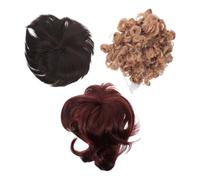 Kisangel Conjunto de 3 pelucas para disfraces de ganso de jardín: peluca corta y rizada para festivales, decorativas para fiestas en el patio, jardín, cosplay y mascaradas.