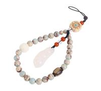 Kisangel Cordón De Muñeca Para Teléfono Vintage Práctico De Piedra Shoushan Resistente Tamaño Corto, Estilo Retro Artístico y Diseño Suave Para Colgar Móvil En Mano