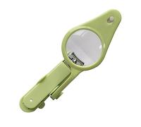 Kisangel Cortauñas Para Ñiño Luz y Lupa, Kit De Cuidado De Uñas Seguro y Portátil, Acero Metálico Resistente, Color Verde, Adecuado Para Recién Nacidos y Niños Pequeños