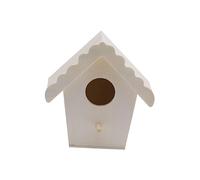 Kisangel Cuadrada Jaula De Madera para Pájaros Casa Nido Exterior con Diseño De Ramas Simuladas Caja De Cría para Aves Pequeñas y Medianas Decoración Natural para Jardín con Base Sólida y f