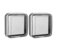 Kisangel Cubierta Protectora para Enchufe Tipo 86, Adhesiva, Color Negro Transparente, 2 Unidades, Resistente a Salpicaduras, para Baño, Cocina y Exteriores