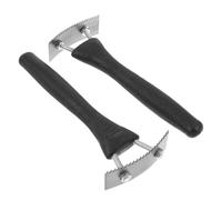 Kisangel Cuchillo para Raspar la Piel de Árboles Frutales Color Negro Mango Ergonómico y Dientes Pequeños 2 Piezas Adecuado para Injertos y Proyectos de Procesamiento de Troncos