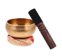 Kisangel Cuenco Tibetano De Meditación De Cobre Pequeño De 8 Cm Con y Anillo Para Yoga y Mindfulness, Juego De Cuencos Cantores De Sonido Para Relajación y Práctica Budista