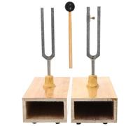 Kisangel Diapasón de Resonancia para Pruebas de Física y Enseñanza con Timbre Claro, Base de Madera y Martillo, Modelo 440hz para Uso Estable