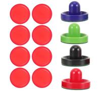 Kisangel Discos de Hockey de Mesa de Plástico de 96 MM Empujadores Grandes y 8 Balones Rojos para Juegos Infantiles y Actividades en Interiores
