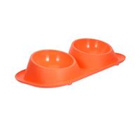 Kisangel Double Pet Food Bowl Antislip Base Raised Plastic Cat Dog Feeder For Indoor Outdoor Use Spillproof Round Water Dish Suitable For Small To Medium Pets