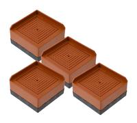 Kisangel Elevadores de Cama de Silicona Antideslizantes 4 Piezas Elevador de Muebles Marrón 78X78 CM Altura 4 CM para Patas de Mesa Silla y Lavadora Protección para Suelos y Muebles