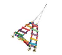 Kisangel Escalera De Escalada para Loros Juguete De Madera Columpio Triangular Accesorio para Jaula Tamaño l