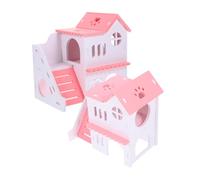 Kisangel Escondite para Hámster y Cobaya Casa Pequeña De Plástico Color Rosa 2 Piezas Escondite Seguro para Jaula De Mascotas Villa para Roedores Pequeños