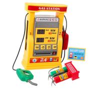 Kisangel Estación de Servicio Simulada para Función de Voz Educativo de con Doble Pantalla Digital y Nozzle para Decoración de Mesas Aprendizaje Stem