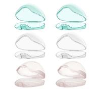 Kisangel Estuche Portachupetes Triangular Multifuncional Caja Portátil para Chupetes de Silicona 6 Unidades Transparente Rosa y Verde Diseño Compacto Antipolvo para Viajes y