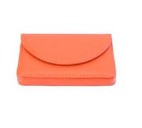 Kisangel Estuche Portátil Que Protege y Almacena para Tarjetas de Visita de PU Naranja, Organizador Moderno y Sencillo Estilo Elegante Tarjetas de Negocio
