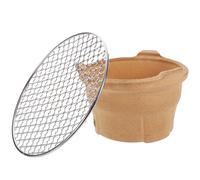 Kisangel Estufa de Barro para Barbacoa Portátil Parrilla Mini Horno de Carbón para Camping y Jardín Estufa de Carbón Natural de Arcilla Cerámica Adecuado para Cocinar al Color Aleatorio