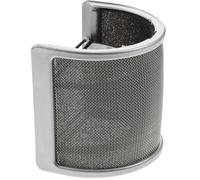 Kisangel Filtro metálico para micrófono tipo U protector antiviento plateado de doble capa pantalla compacta para grabación transmisión y locuciones profesionales