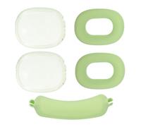 Kisangel Funda Protectora para Auriculares Over-Ear, 3 Piezas, TPU Transparente Verde, Cubierta para Diadema y Almohadillas, Accesorio Resistente para Auriculares Gaming y Deportivos