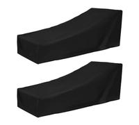 Kisangel Funda Protectora para Tumbona de Playa 2 Piezas y Resistente al Polvo Tela Oxford 210D Negra Transpirable Tamaño 210X75X40X80 CM Adecuado para Muebles de Exterior