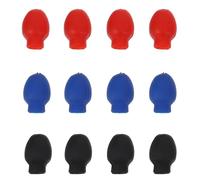 Kisangel Fundas de Goma Elásticas para Punta de Baqueta de Batería, 6 Pares Negros, Cubierta Silenciosa para Práctica sin Ruido, Accesorio Compatible para Baquetas Estándar, Uso