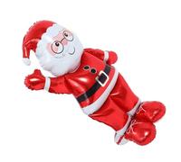 Kisangel Globo Inflable Grande de Papá Noel de Pie en Película de Aluminio Rojo para Decoraciones Navideñas Festivas, Reutilizable y Fácil de Montar en Celebraciones al Aire Libre