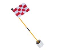 Kisangel Golf Flags con Diseño Cuadros Rojo y Blanco Kit de Entrenamiento para Golf con Mástil Resistente y Base Drenaje Fácil Montaje Visible para Prácticas Interior y Exterior Accesorio