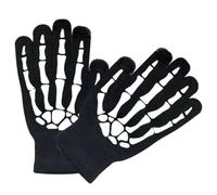 Kisangel Guantes de Ciclismo para Hombre Talla Única Luminosos Oscuridad Tejidos Acrílicos Cálidos Guantes de Halloween Diseño de Esqueleto para Uso Nocturno y Actividades al Aire Libre