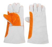 Kisangel Guantes de Soldadura Largos de Cuero de Vaca Resistentes al Calor para Jóvenes y Soldadores Ajuste Cómodo y Protección contra Proyecciones en Trabajos de Alta Temperatura