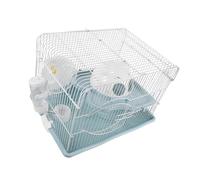 Kisangel Jaula con Estructura Resistente a Mordeduras para Hámster de Doble Capa Área de Juego Dinámica y Accesorios como Rueda y Plataformas de Escalada